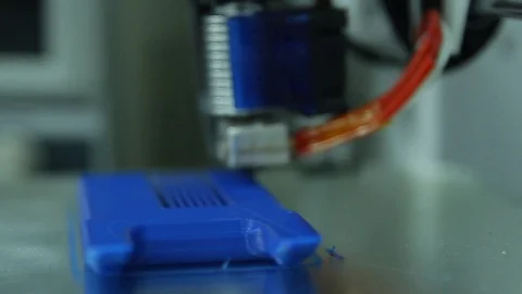 Printing on a 3D printer layout.Сlose-up Stock Footage 84785225