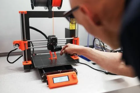 Printing on 3D printer Stock Photos