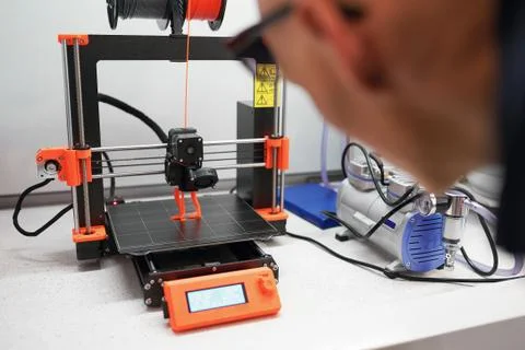 Printing on 3D printer Stock Photos