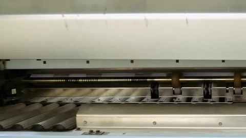 Printing and folding machine for big size drawing Stock Footage 79665699