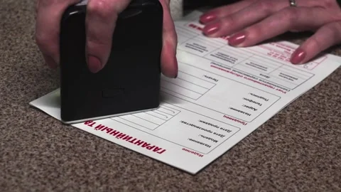 Printing of the application form on factory Stock Footage 268825809