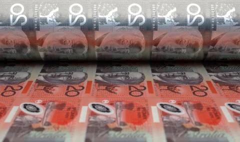 Printing Australian Dollar Notes Foto stock