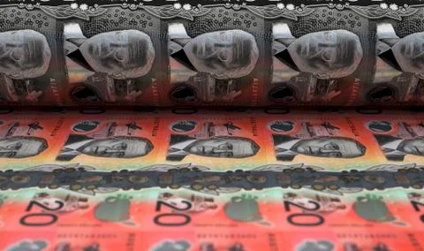 Printing Australian Dollar Notes Foto stock