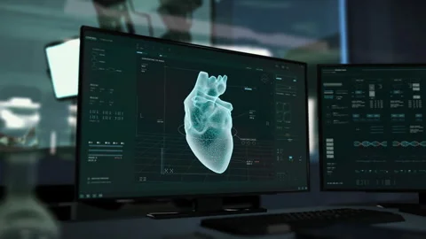 Printing the authentic 3D heart as a part of an organ engineering project Stock Footage 277737279