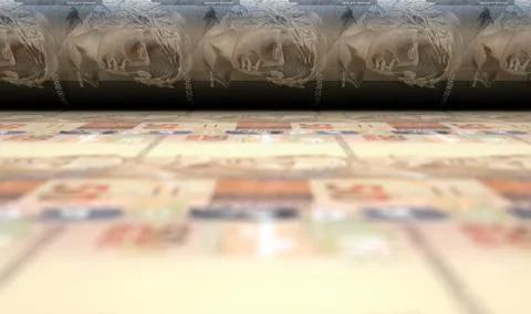 Printing Brazilian Real Notes Stock Illustration
