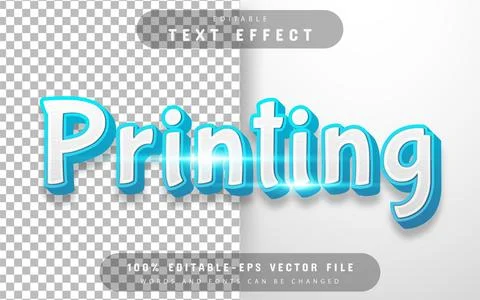 Printing cartoon style text effect Stock Illustration