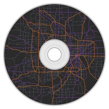 Printing to CD. City map. Vector mockup Stock Illustration