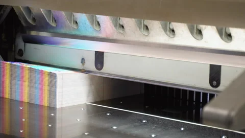 Printing cutting machine, final cut Stock Footage 257029701