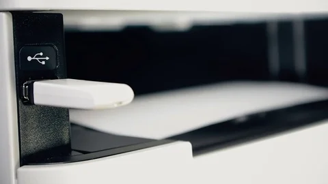 Printing of the document from the flash drive Stock Footage 82533529