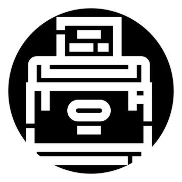 Printing document paper from desktop computer printer Stock Illustration
