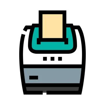 Printing document paper from receipt printer icon Stock Illustration