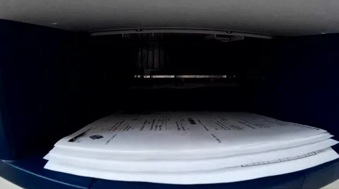 Printing documents, close up of a printer Stock Footage 45827848