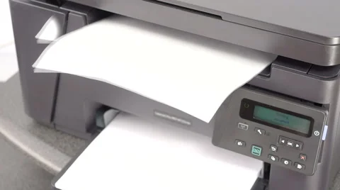 Printing documents on laser printer Stock Footage 60233123