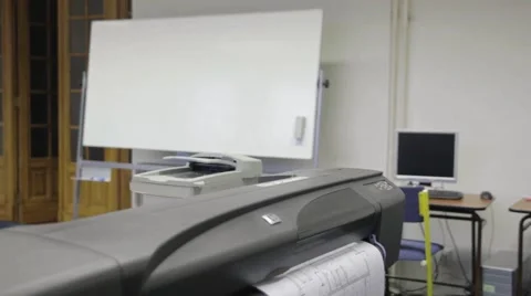 Printing drawings on a plotter Stock Footage 45205752