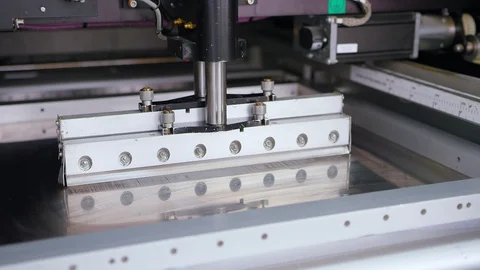 Printing of electronic circuit boards for microchips Stock Footage 128776813