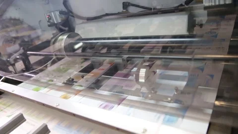 Printing equipment in progress Stock Footage 85786366