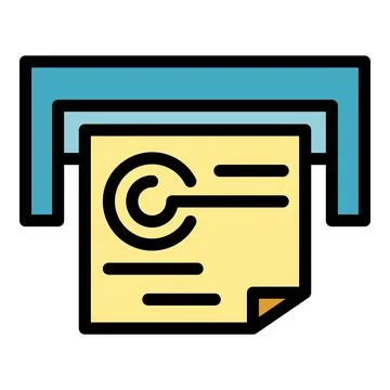 Printing file icon vector flat Stock Illustration