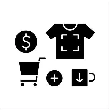 Printing glyph icon Stock Illustration