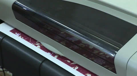 Printing head creates colorful image on paper in machine Video stock 24951534