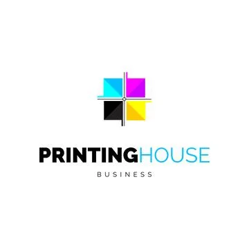 Printing House Icon Logo Design Template Stock Illustration