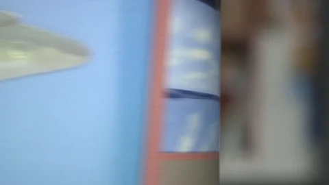 Printing house machine at work. Colors print close up Stock Footage 90990570