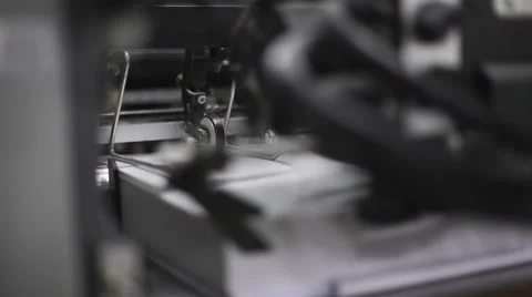 Printing house: Machine working in printing house Stock Footage 64126808