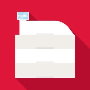 Printing icon, flat style 스톡 일러스트