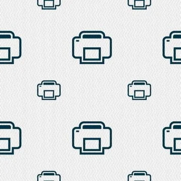 Printing icon sign. Seamless pattern with geometric texture. Vector Stock Illustration