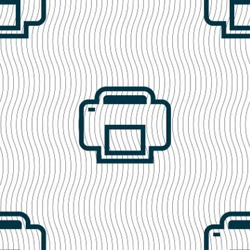 Printing icon sign. Seamless pattern with geometric texture. Vector Stock Illustration