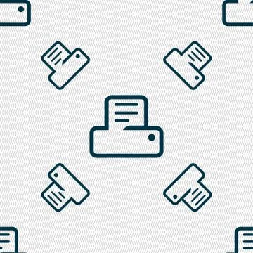 Printing icon sign. Seamless pattern with geometric texture. Vector Stock Illustration