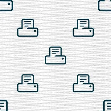 Printing icon sign. Seamless pattern with geometric texture. Vector Stock Illustration