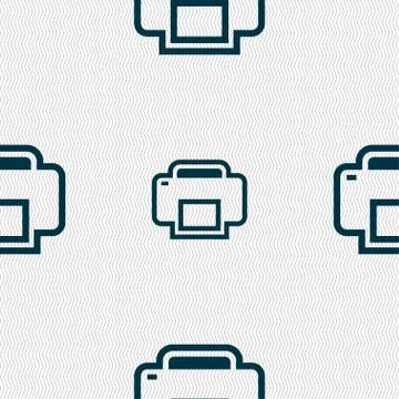 Printing icon sign. Seamless pattern with geometric texture. Vector Stock Illustration