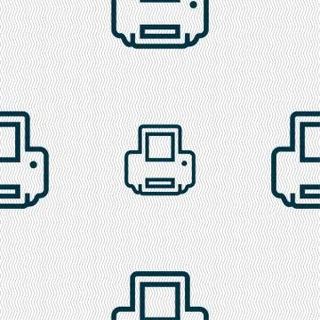 Printing icon sign. Seamless pattern with geometric texture. Vector Stock Illustration