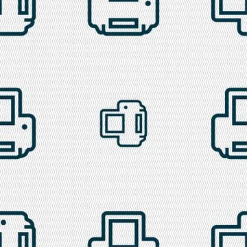 Printing icon sign. Seamless pattern with geometric texture. Stock Illustration