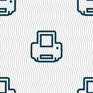 Printing icon sign. Seamless pattern with geometric texture. Stock Illustration