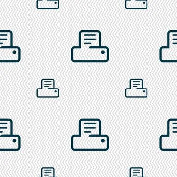 Printing icon sign. Seamless pattern with geometric texture. Stock Illustration