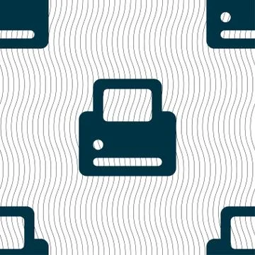 Printing icon sign. Seamless pattern with geometric texture. Stock Illustration