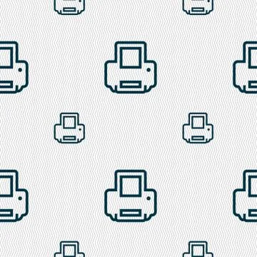 Printing icon sign. Seamless pattern with geometric texture. Illustrazione stock