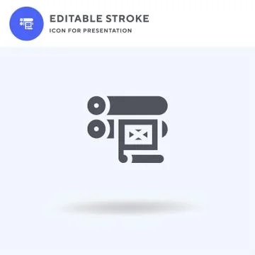 Printing icon vector, filled flat sign, solid pictogram isolated on white, logo Illustrazione stock