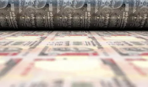 Printing Indian Rupee Notes Stock Illustration