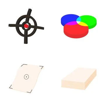 Printing industry production elements set design concept Ilustración de archivo