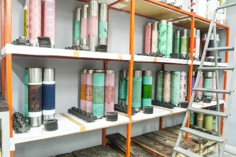 Printing Industry Rollers Stock-Fotos