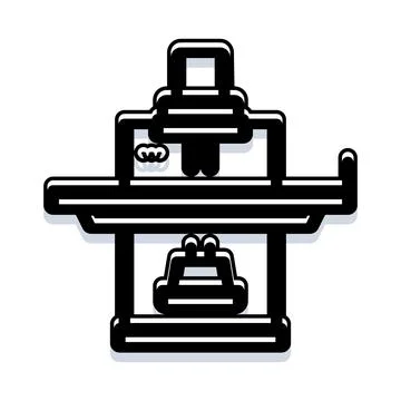 Printing innovation with modern 3d technology machine Stock Illustration
