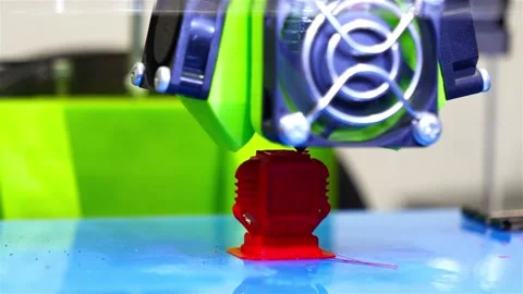 Printing an interesting figure on a 3D printer Stock Footage 159742355