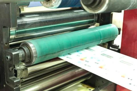 Printing labels on Label Printing machine Stock Photos