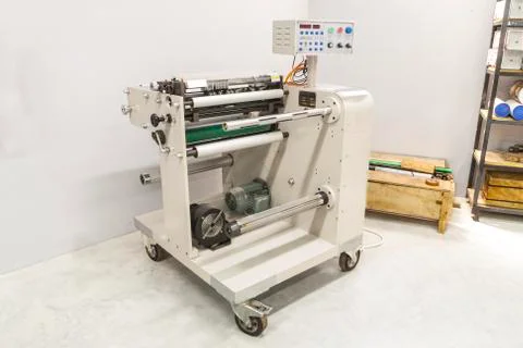 Printing labels on Label Printing machine Stock Photos
