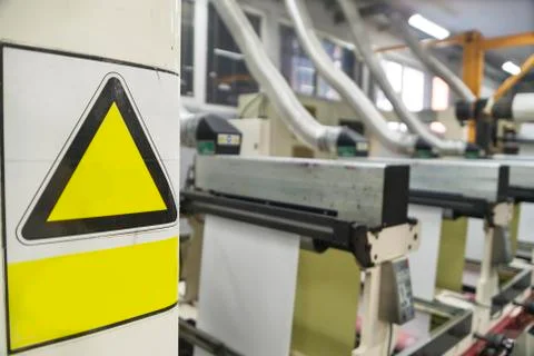 Printing labels on Label Printing machine Stock Photos