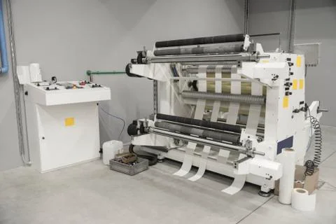 Printing labels on Label Printing machine Stock Photos