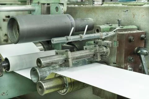 Printing labels on offset machine Stock Photos