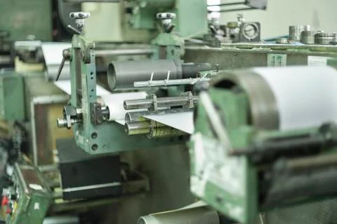 Printing labels on offset machine Stock-Fotos